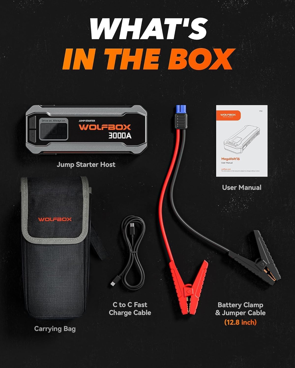Detalle 2 de WOLFBOX Jump Starter Power Pack 3000A for cars