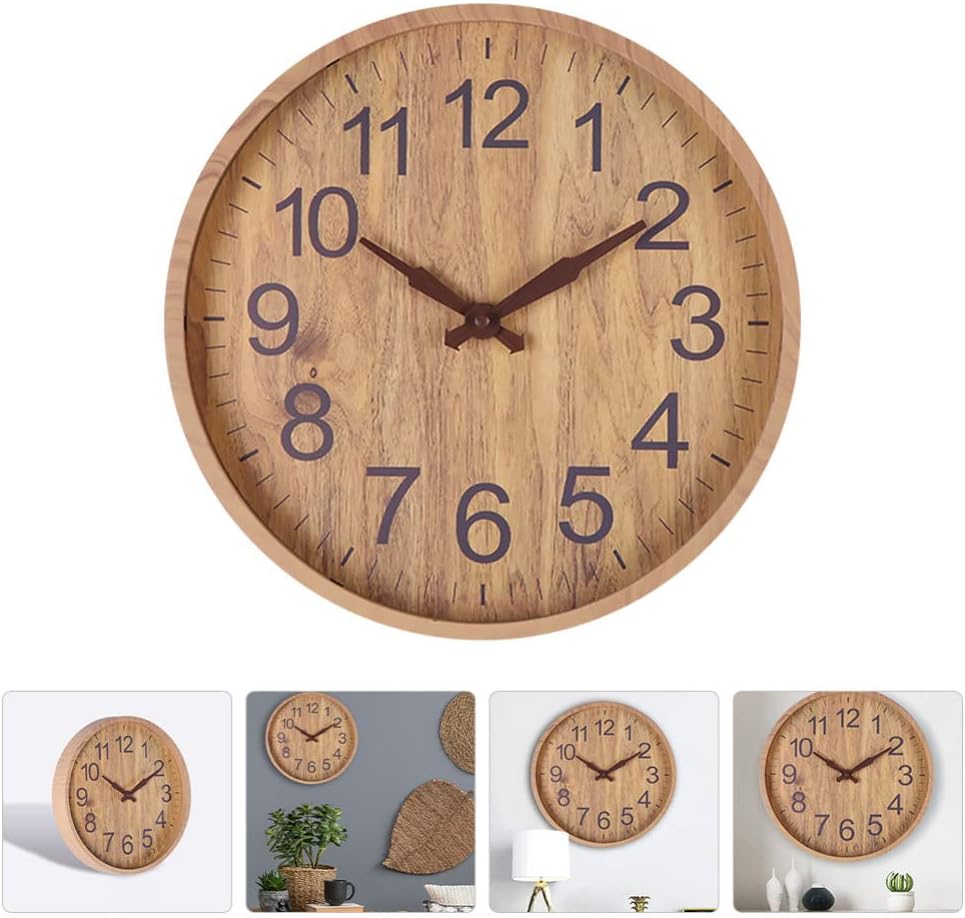 Detalle de FOMIYES Wanduhr Bauernhaus – rustikale Quarz-Wanduhr mit arabischen Ziffern