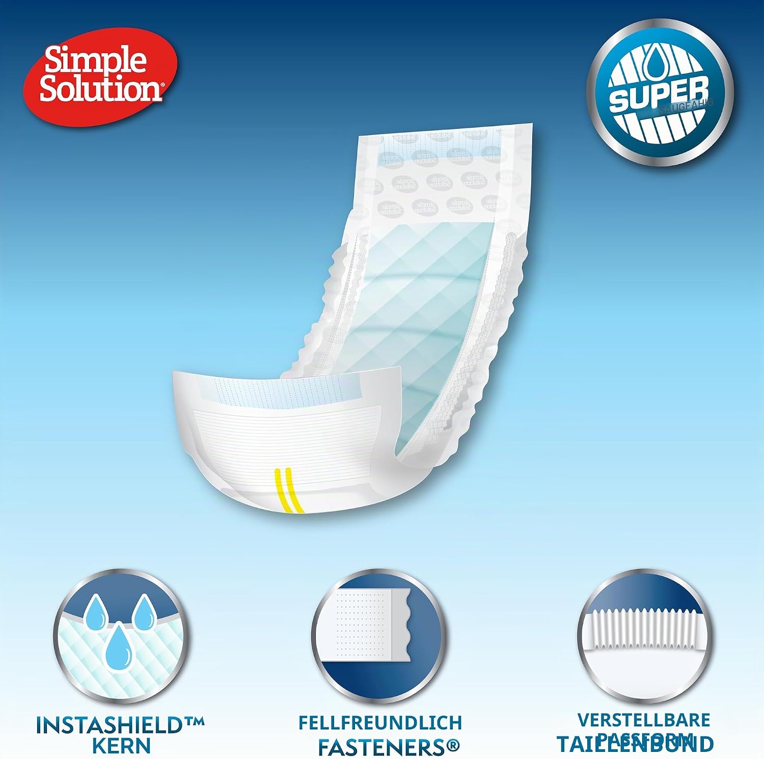 Detalle de Simple Solution Einweg-Windel für Rüden mit Nässeindikator – Male Wraps für Trockenheit und Schutz
