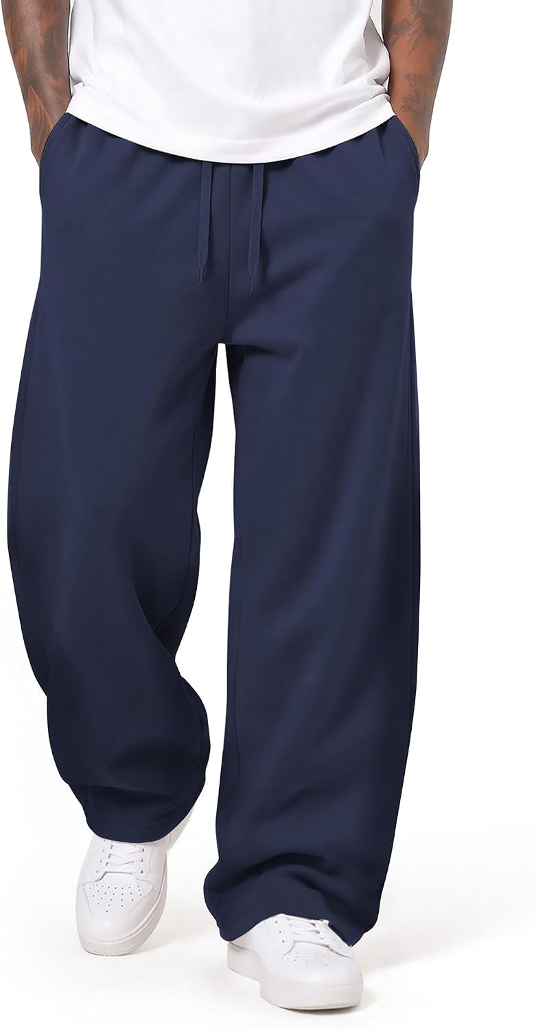 Detalle de COOFANDY Men's Wide-Leg Sweatpants, Cotton Blend