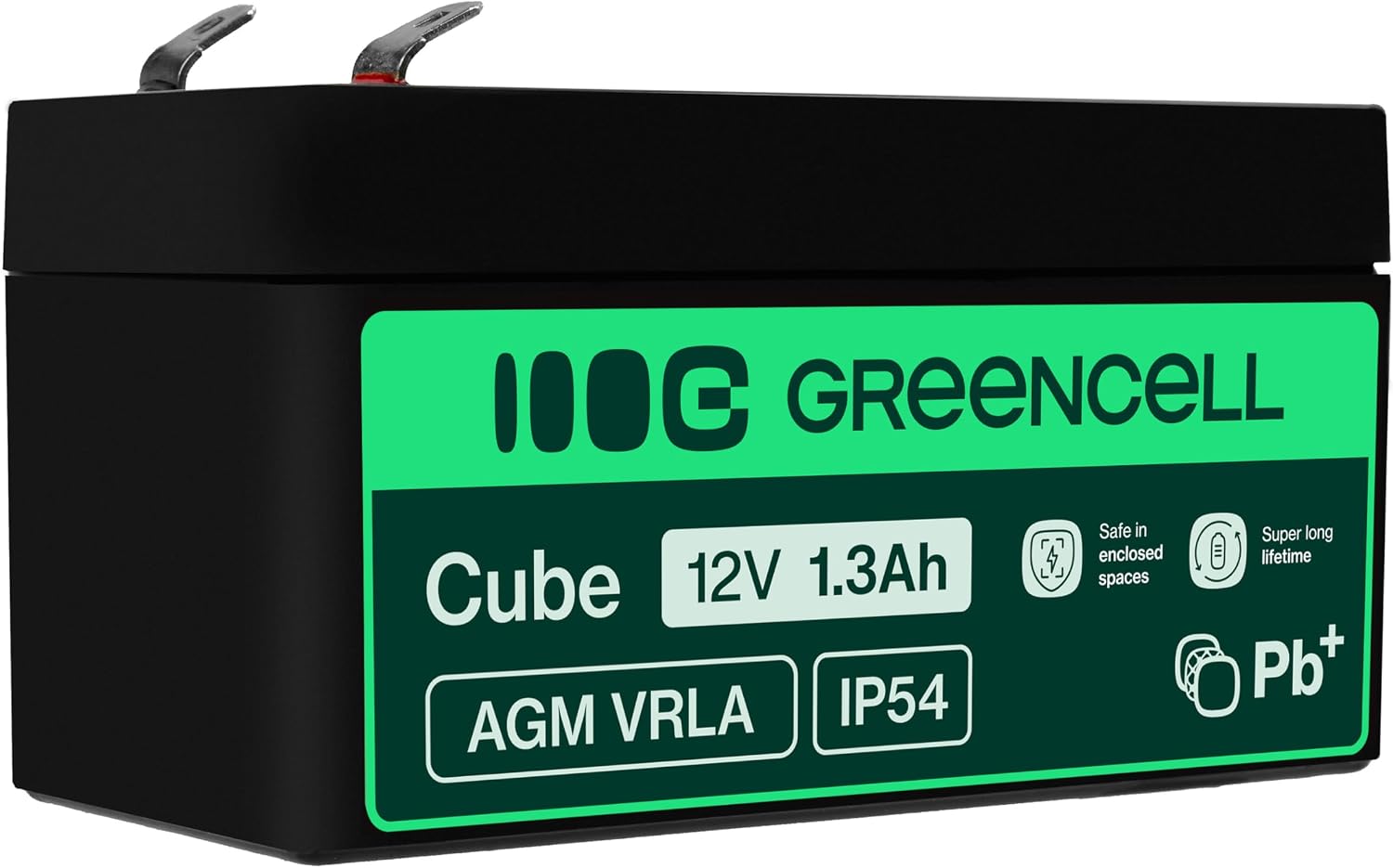 Detalle de Green Cell AGM 12V 1,3Ah Akku – VRLA Blei-Batterie als zuverlässiger Ersatzakku