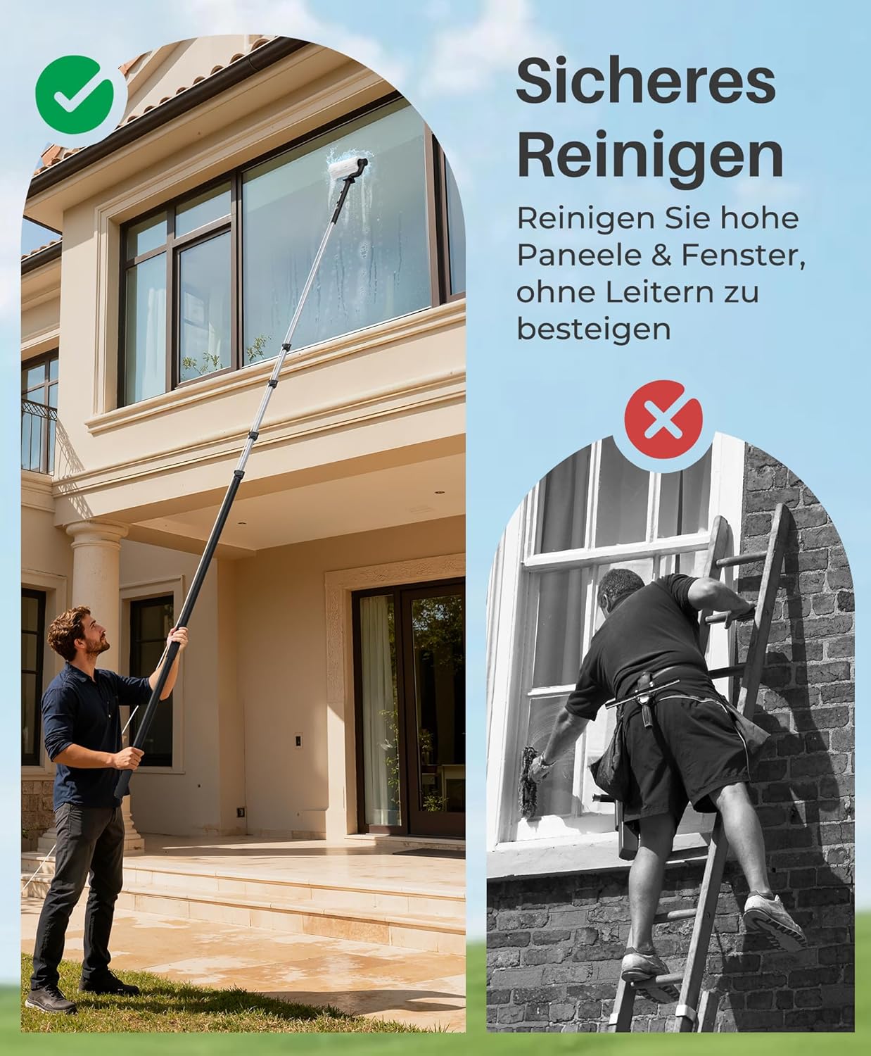 Thumbnail 6 de Lyrifine Elektrische Teleskop Waschbürste mit Wasseranschluss – 6,2 m, PV-Anlage & Fensterreinigung