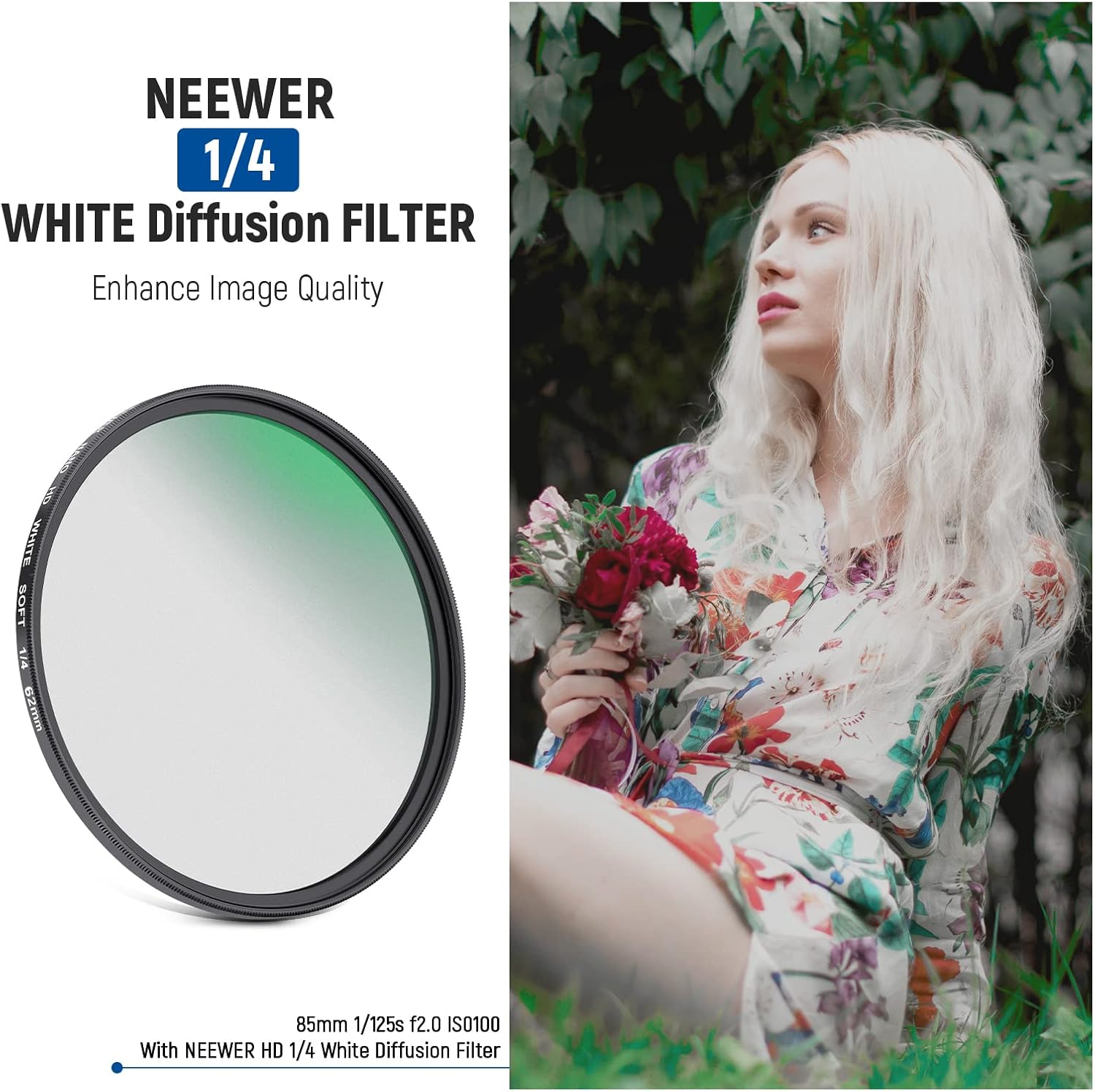 Detalle 2 de NEEWER 62mm Soft White Diffusion 1/4 Filter