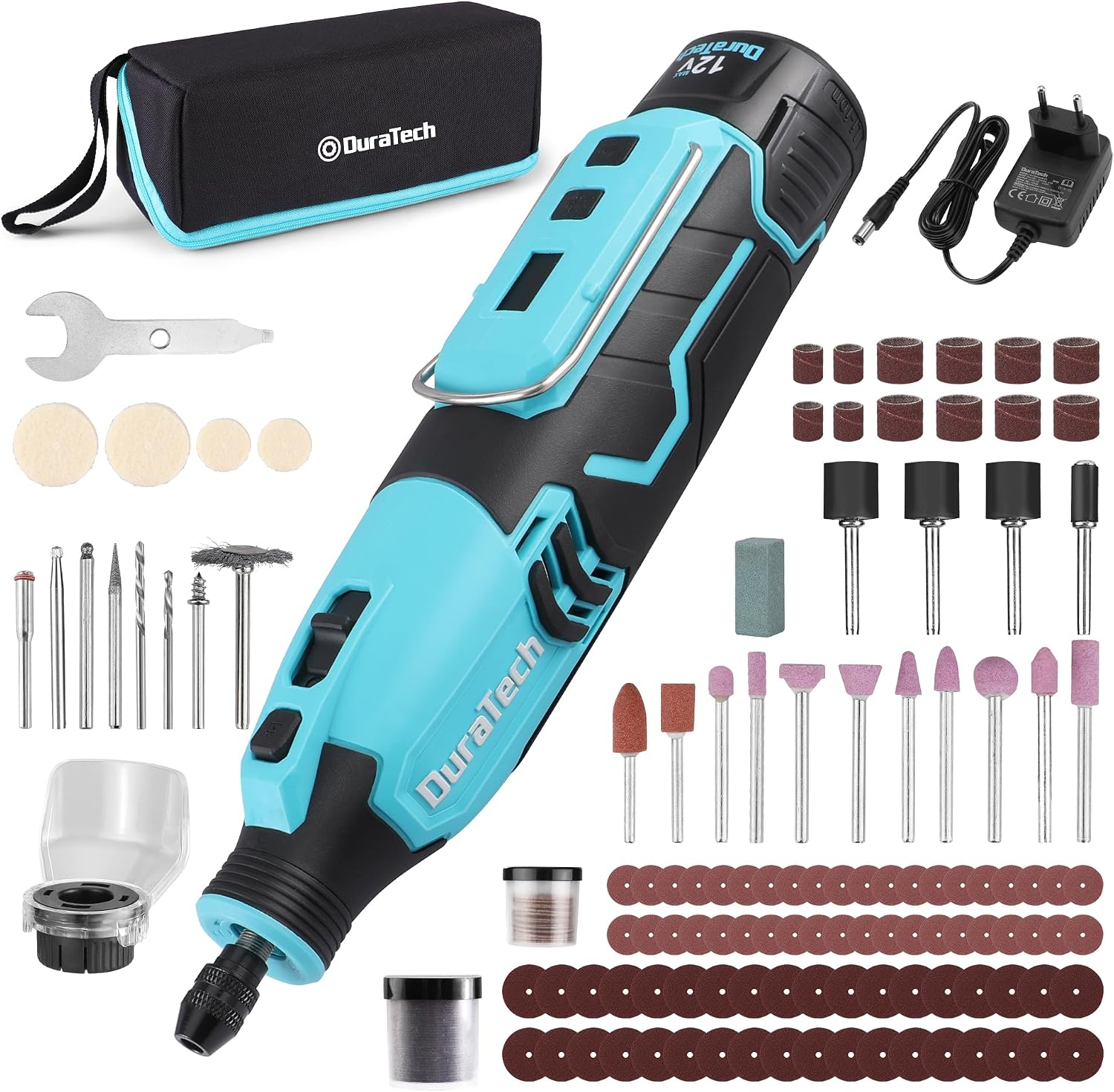 Imagen de DURATECH Strumento Multifunzione ricaricabile con 118 accessori, 7 velocità e 35.000 giri/min en OfertitasTOP