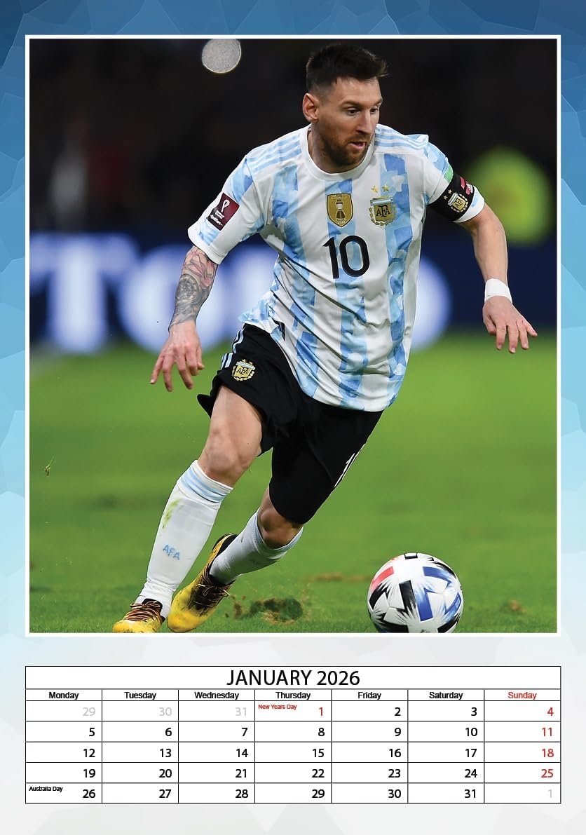 Detalle 2 de LIONEL MESSI 2026 A3 Wall Calendar
