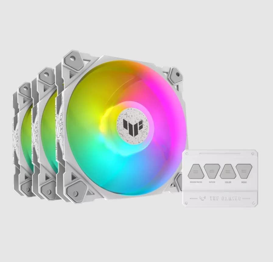Detalle 2 de TUF TF120 Ventilador ARGB Blanco 3 en 1 con Controlador 🌬