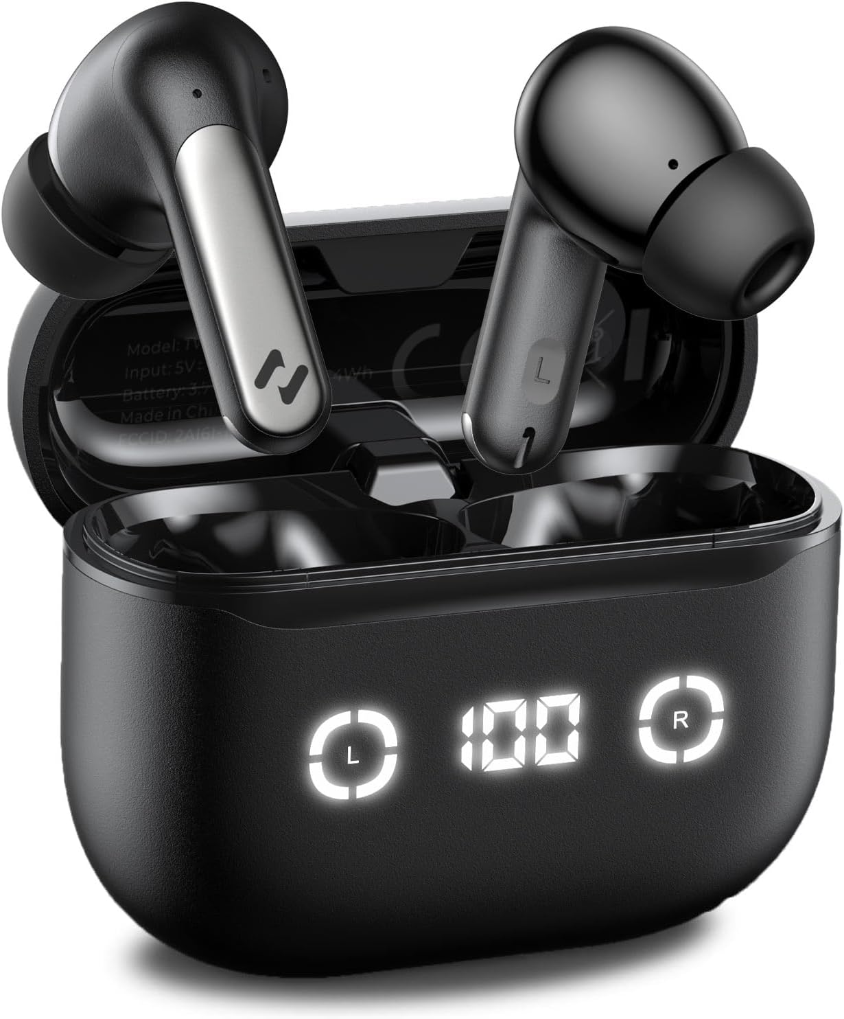 Detalle de havit NC01T Active Noise Cancelling Wireless Earbuds with Bluetooth 5.4 and 4-Mic ENC