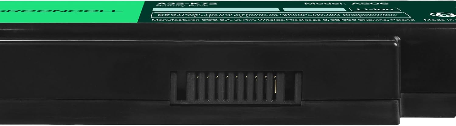 Detalle de Green Cell Batteria Asus A32-K72 per Portatile: 4400 mAh di affidabilità compatibile