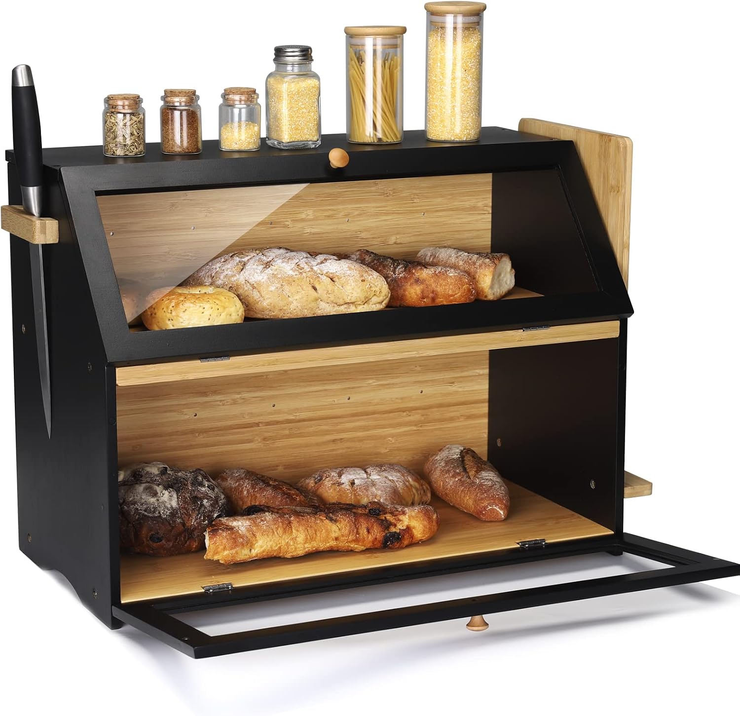 Detalle 2 de Leader Accessories Double Decker Bamboo Bread Bin 2-Layer