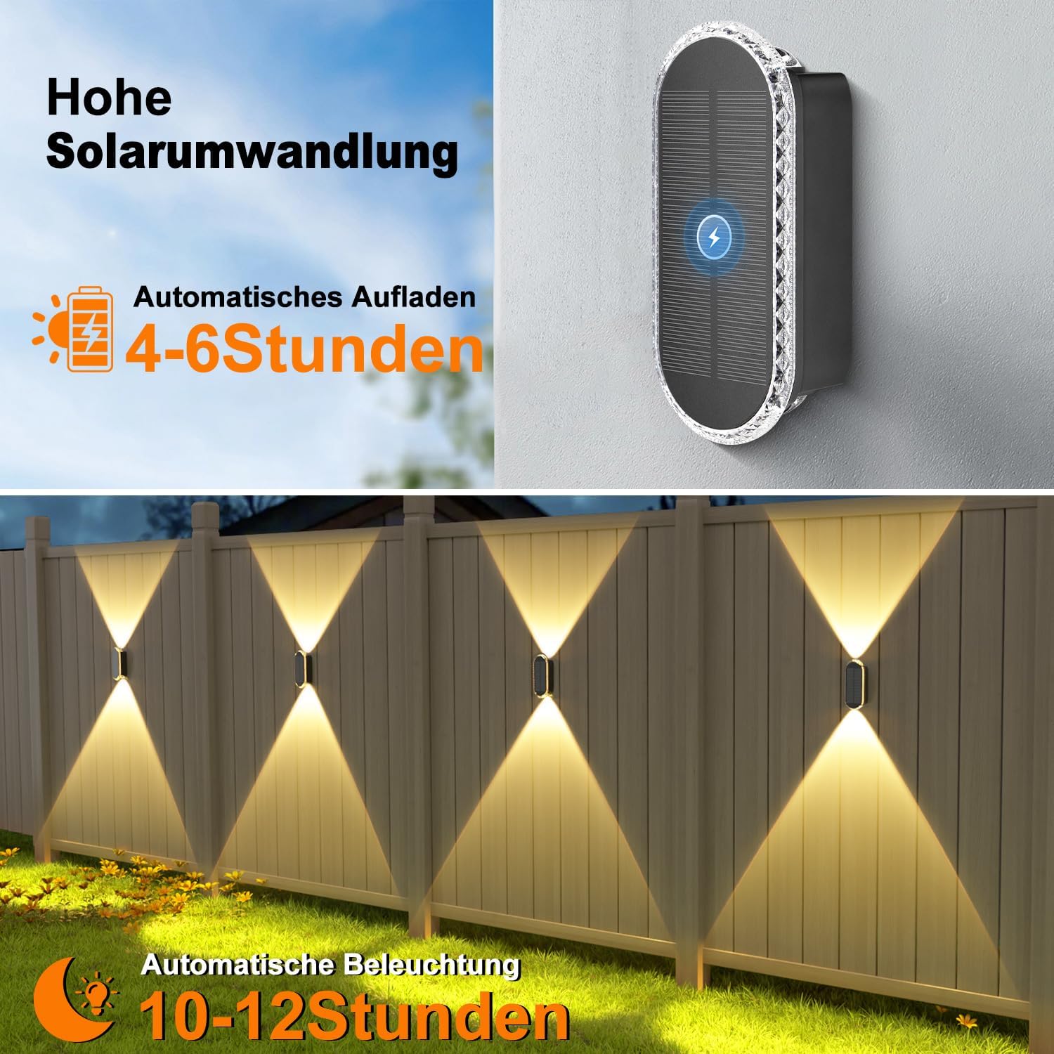Thumbnail 6 de ELLASAY Solar Wandleuchte IP65 6er Set