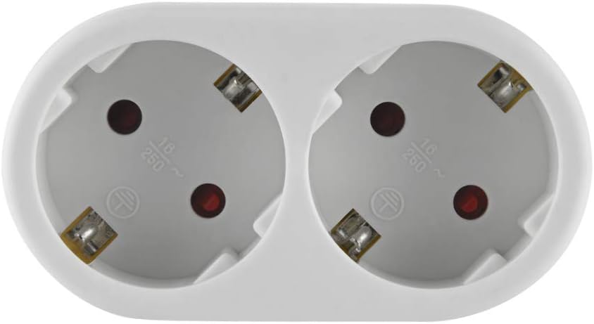 Thumbnail 3 de Electraline 55072 adapter met 2 geaarde stopcontacten en Schuko-stekker