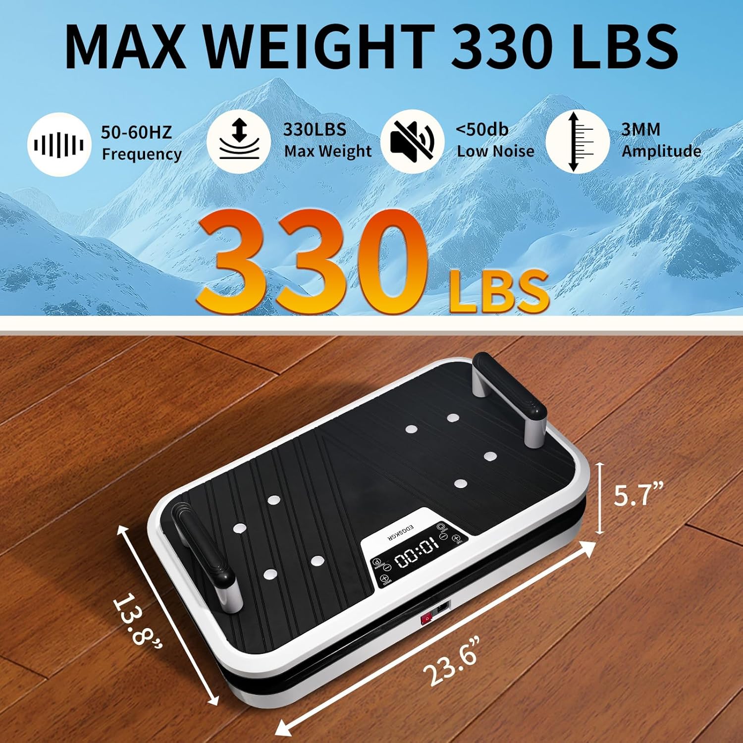 Thumbnail 6 de EDGSKGR Professional Linear Vertical Vibration Plate (50–60Hz) with 3mm Amplitude, 330 lbs Capacity