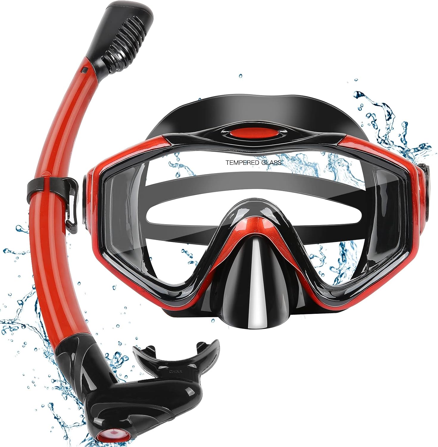 Detalle de KUYOU Dry Top Snorkel Set for Adults with 180° Panoramic Mask