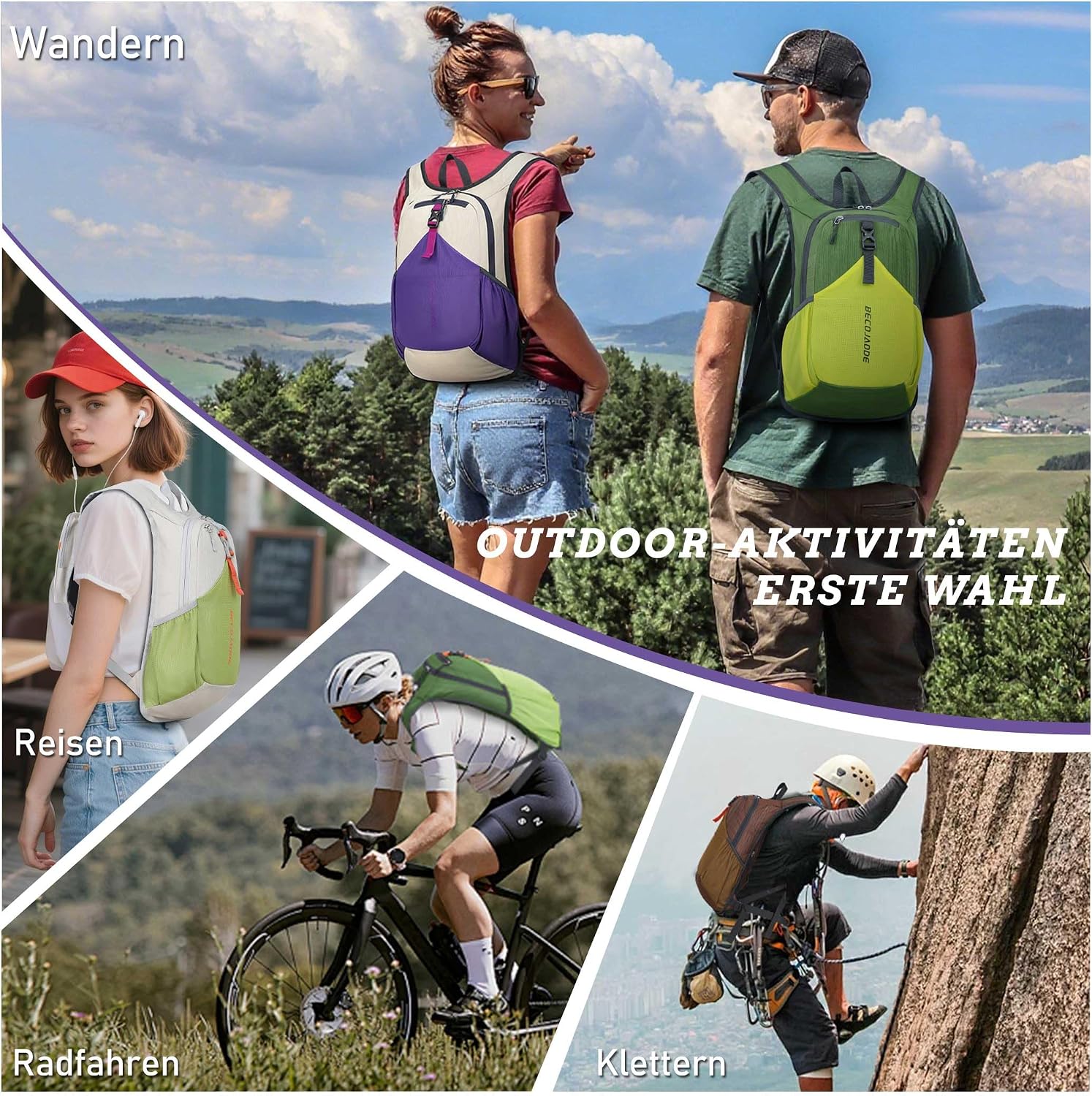Thumbnail 6 de BECOJADDE 15L Wanderrucksack Türkis