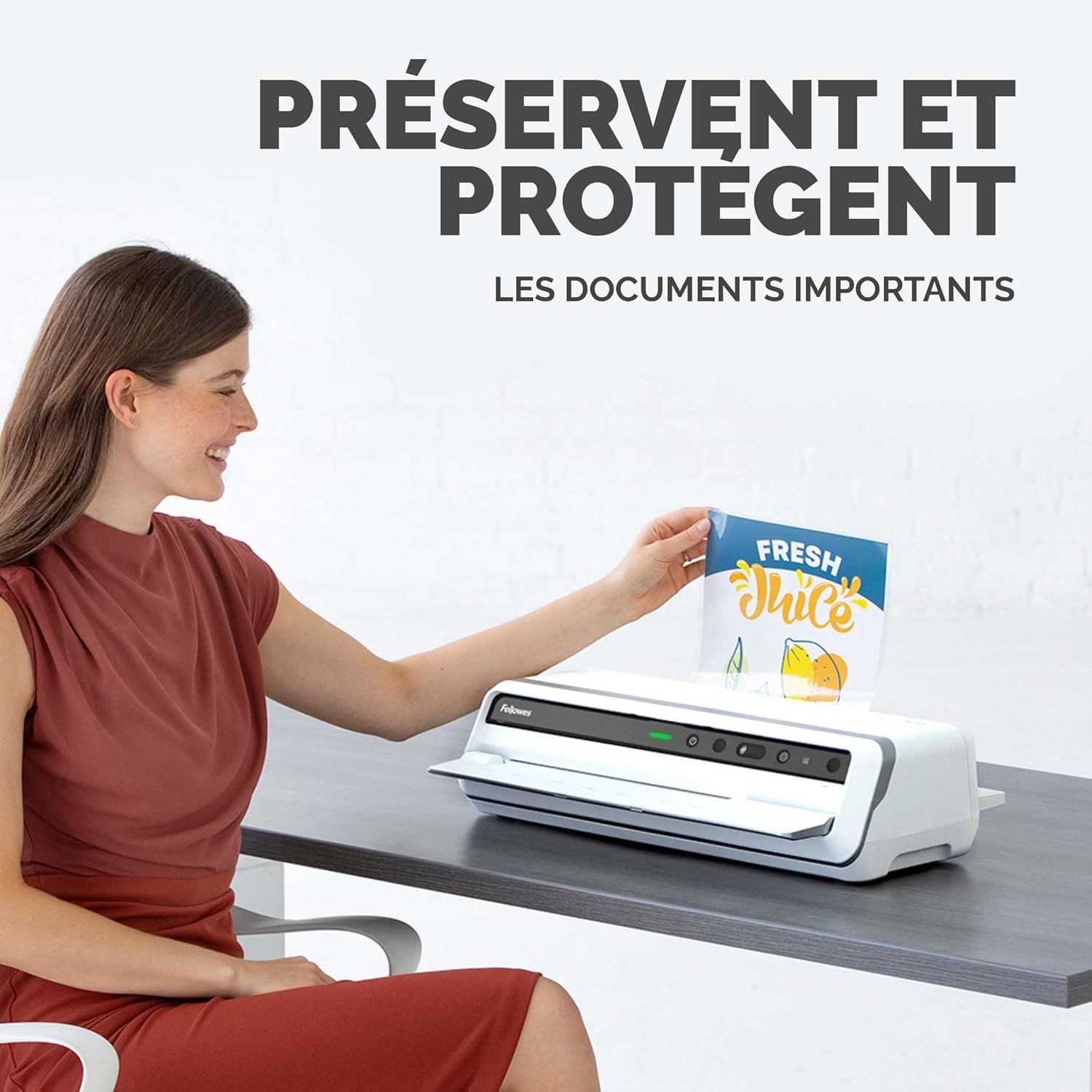 Detalle de Fellowes Enhance – Pochettes de plastification brillantes A4 80 microns, pack de 250 transparents