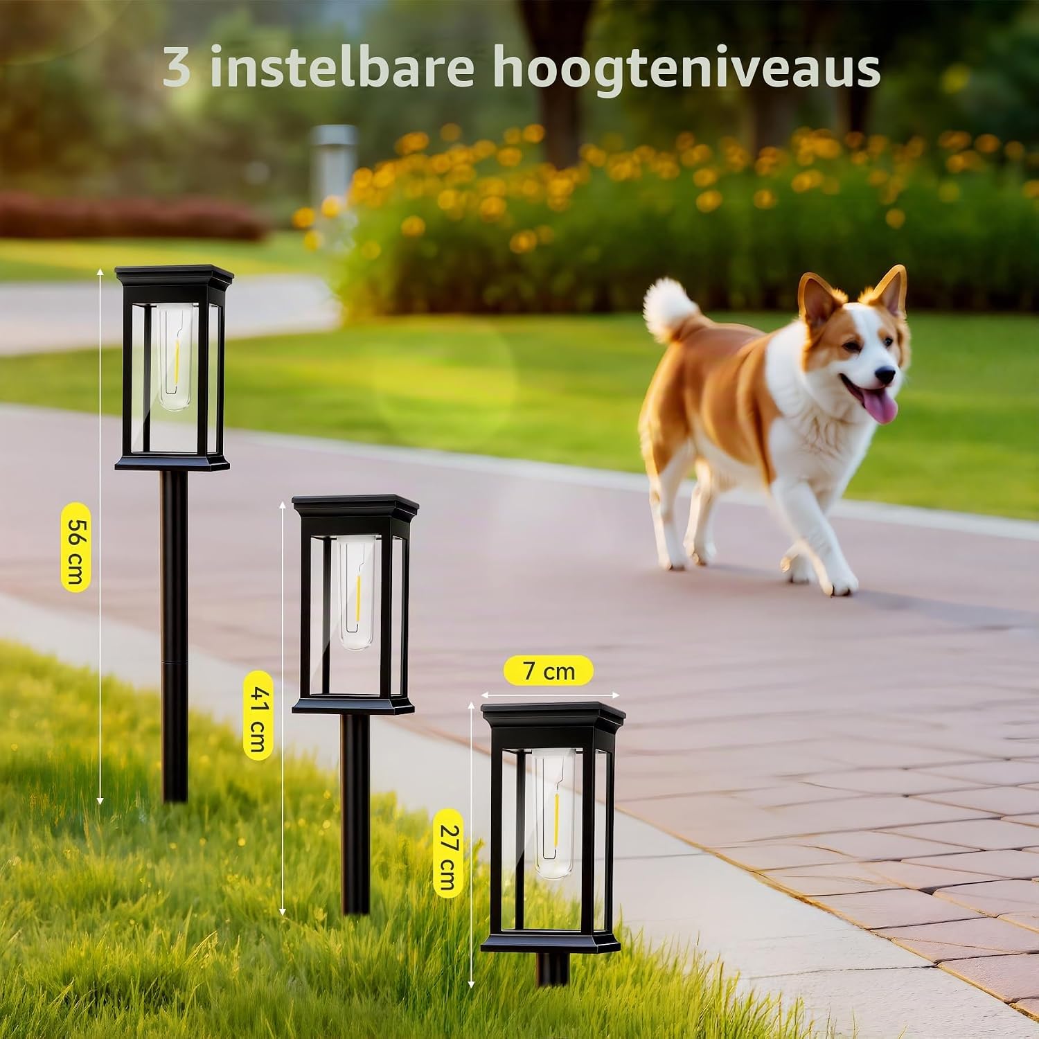 Thumbnail 6 de JOYCREATOR L-102 solarlampen voor buiten, set van 6, warmwit en IP65