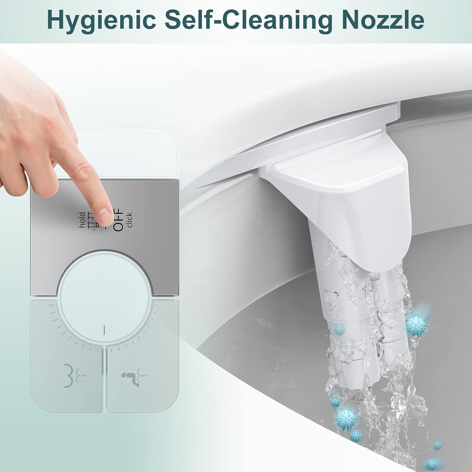 Thumbnail 1 de SHIKITEK LCAJK-001SW-CA Bidet Attachment, Dual Nozzles, Self-Cleaning