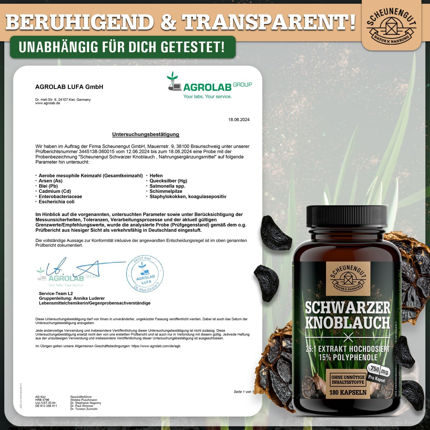 Thumbnail 6 de SCHEUNENGUT® Schwarzer Knoblauch 1500mg Kapseln 🧄