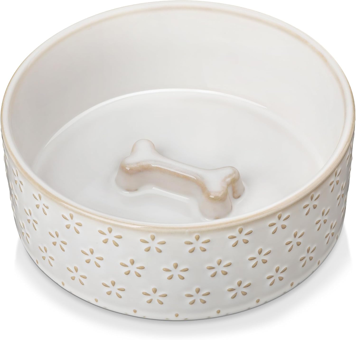 Detalle de MALACASA Hundenapf aus Steingut, 1000 ml – Futter- & Wassernapf für mittelgroße Hunde, spülmaschinen- und mikrowellengeeignet, Lydia-Serie