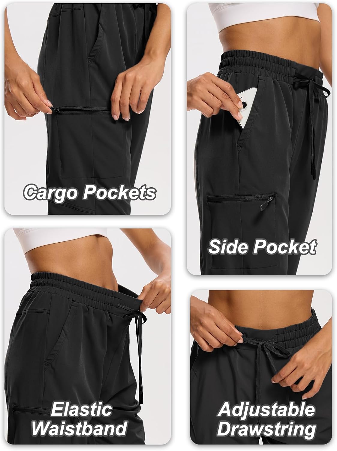 Detalle de DEVOROPA Women's Hiking Bermuda Shorts, Knee-Length, Quick-Dry with UPF 50+