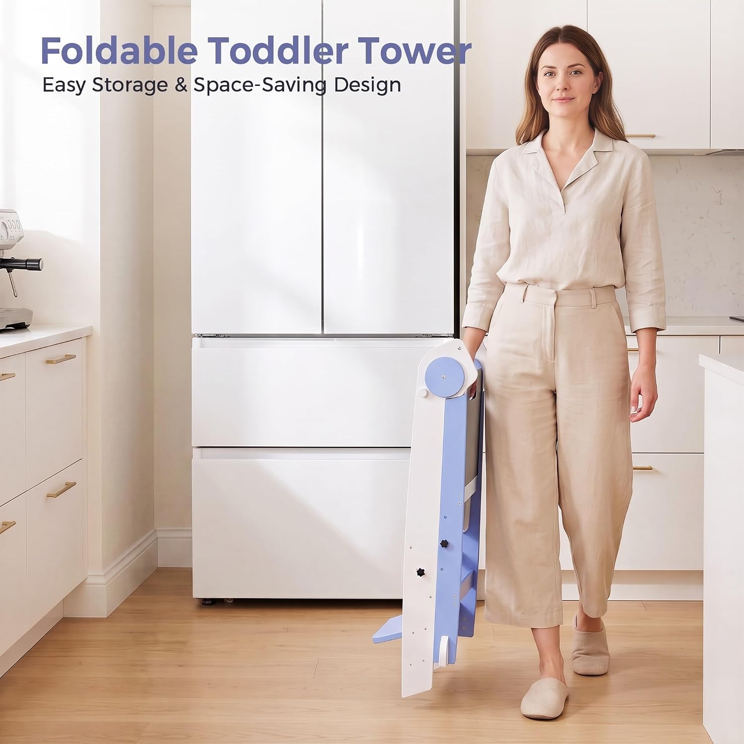 Detalle de MOMFANN Toddler Tower with Chalkboard
