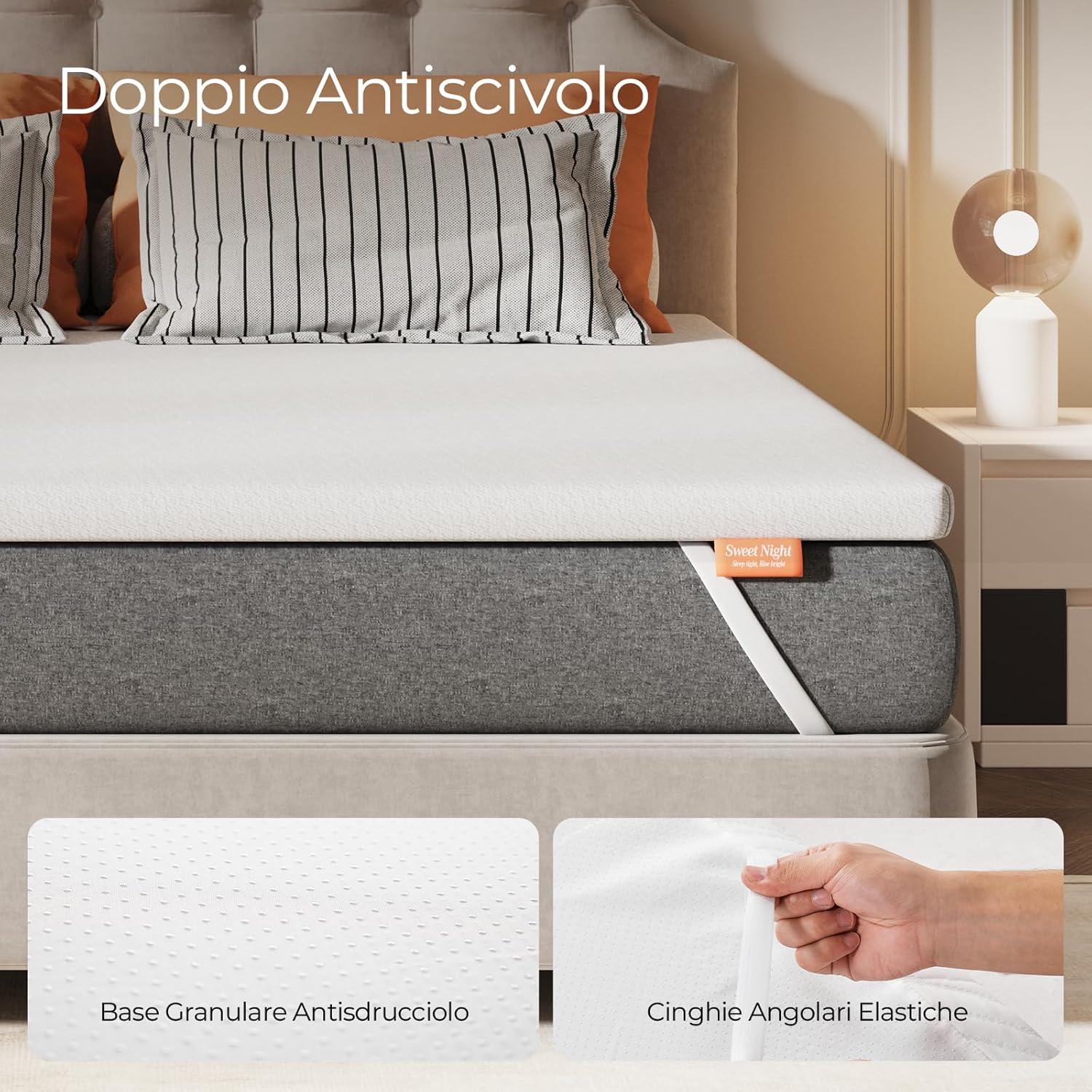 Detalle de Sweetnight Materasso Topper con Memory Foam in Gel 90x190 cm – 10 cm di spessore