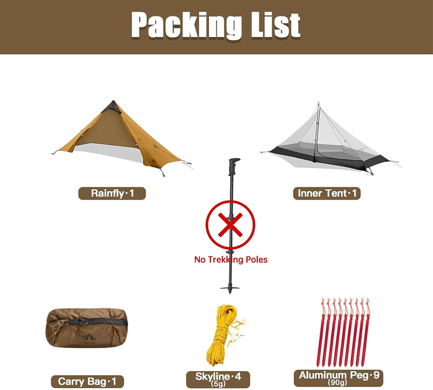 Detalle de Night Cat 1 Mann Ultraleicht-Zelt (wasserdicht) – kleines Packmaß für Trekking, Camping & Radtour
