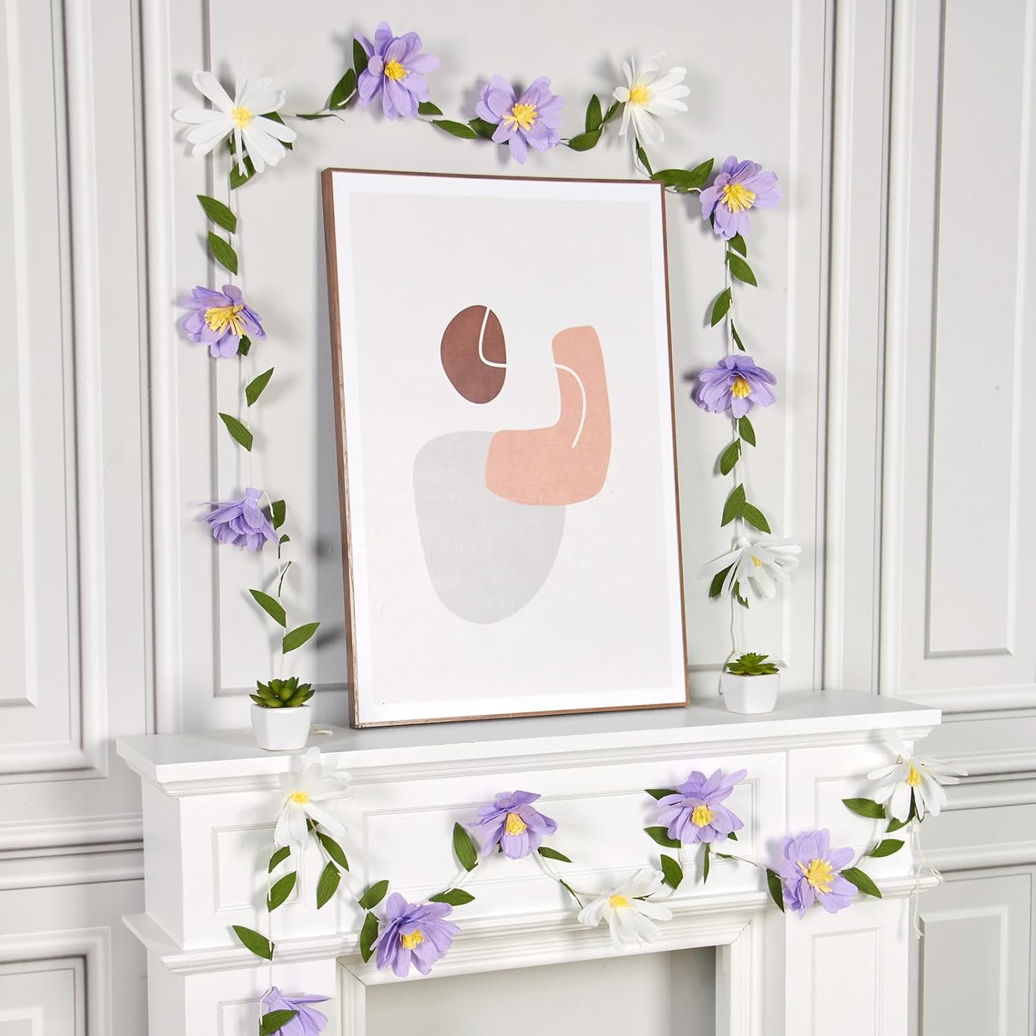 Thumbnail 4 de SUNBEAUTY Crepe Paper Flowers Banner – Purple Wildflower Garland for Spring Decorations