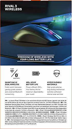 Thumbnail 7 de SteelSeries Rival 3 Wireless: ratón gaming inalámbrico con dual (2.4 GHz y Bluetooth) y batería de más de 400 horas