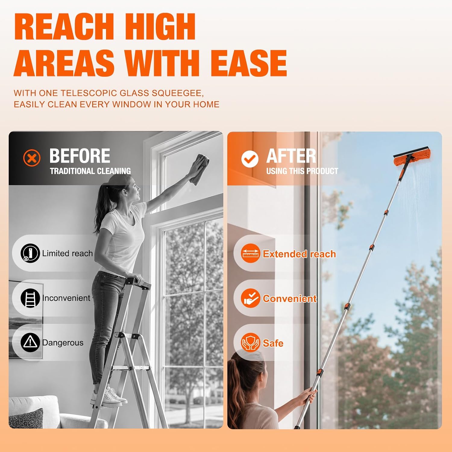 Thumbnail 6 de LAANPOLE 20FT Window Squeegee with Extension Pole: 2-in-1 Window Cleaning Kit