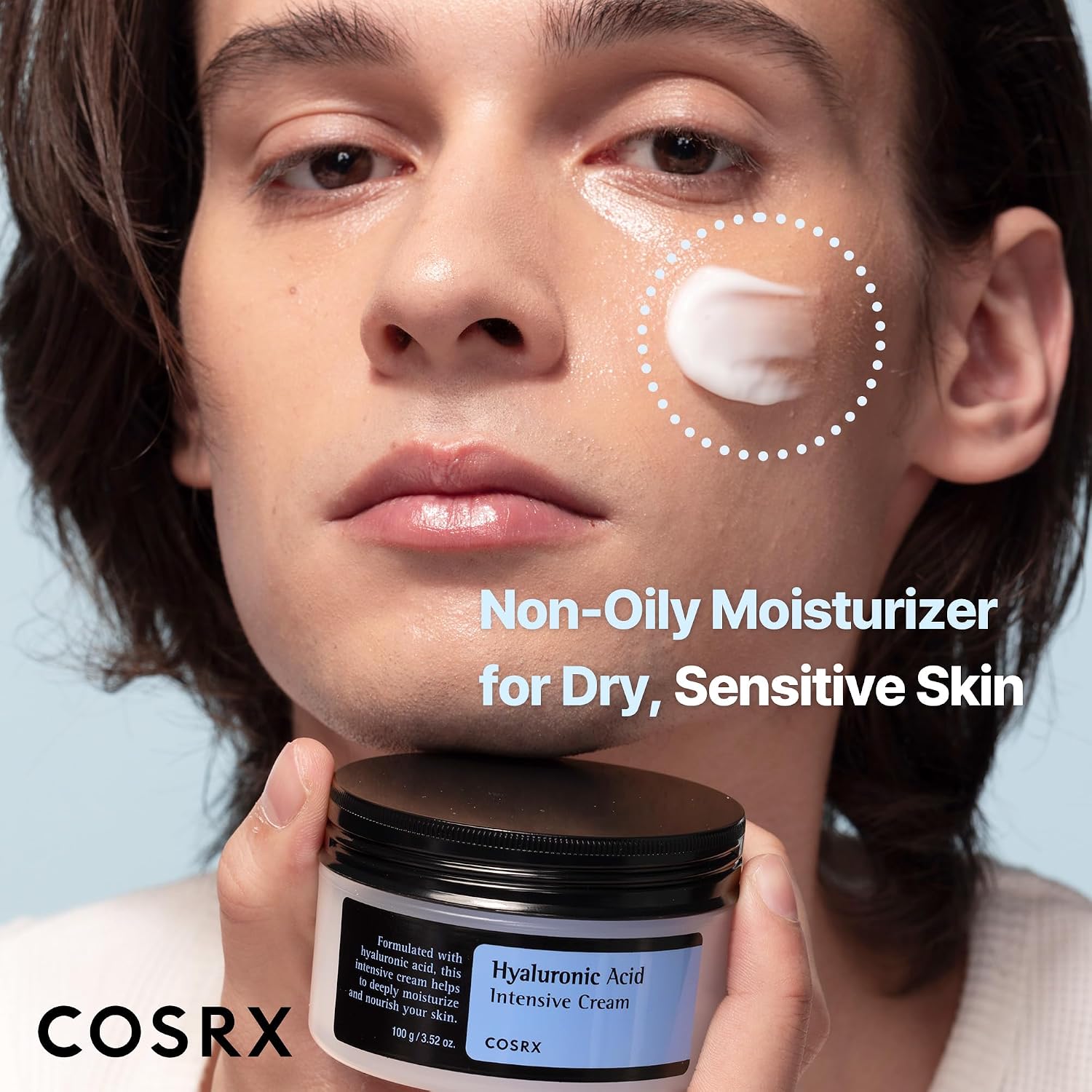 Detalle de COSRX Hyaluronic Acid Cream, 3.52 oz Daily Moisturizer for Sensitive Skin