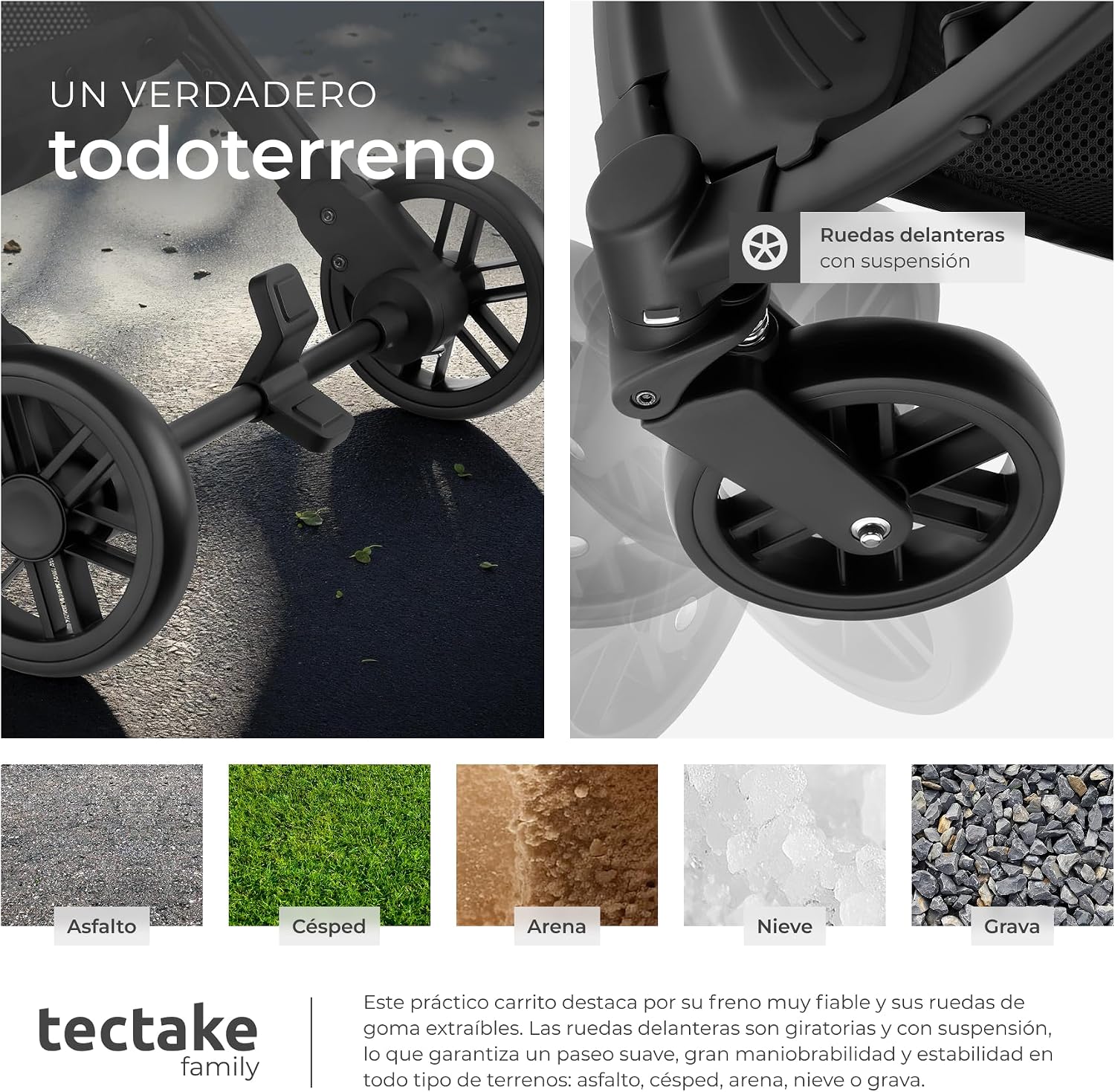 Thumbnail 4 de tectake® Carrito de bebé plegable 0-36 meses
