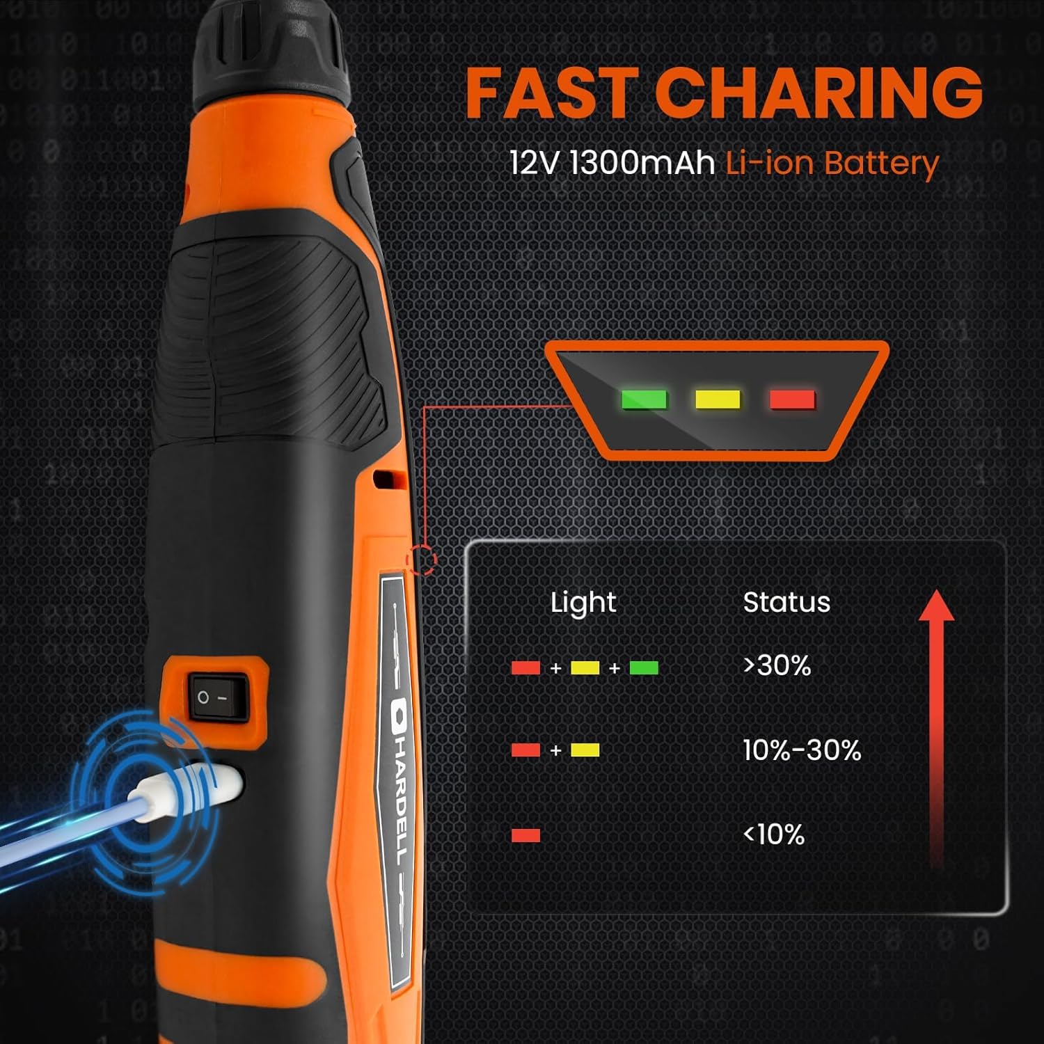 Thumbnail 3 de HARDELL Outil rotatif sans fil 12V 94 accessoires 🛠️