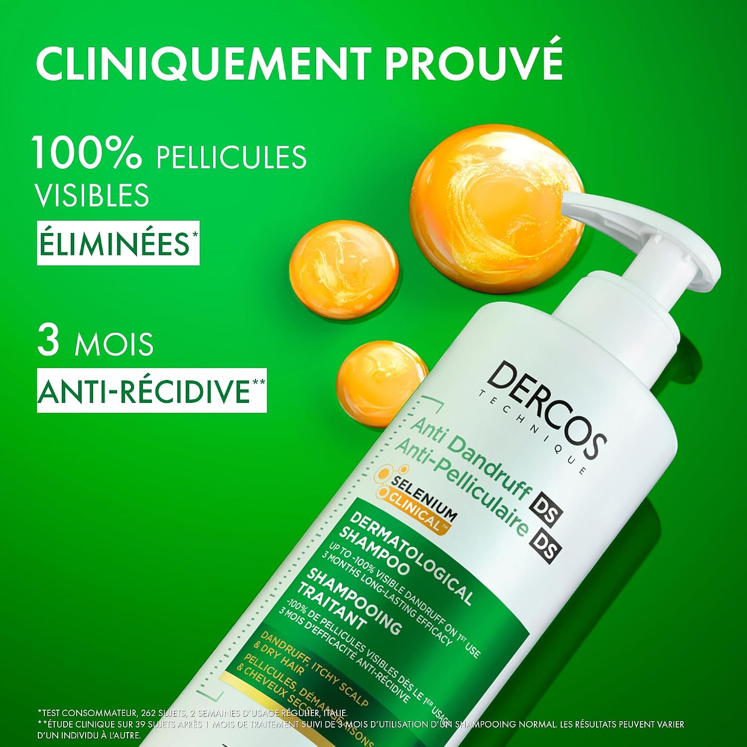 Detalle de Vichy Dercos Shampooing Anti-Pelliculaire DS – Pour cheveux secs, Pellicules et Démangeaisons