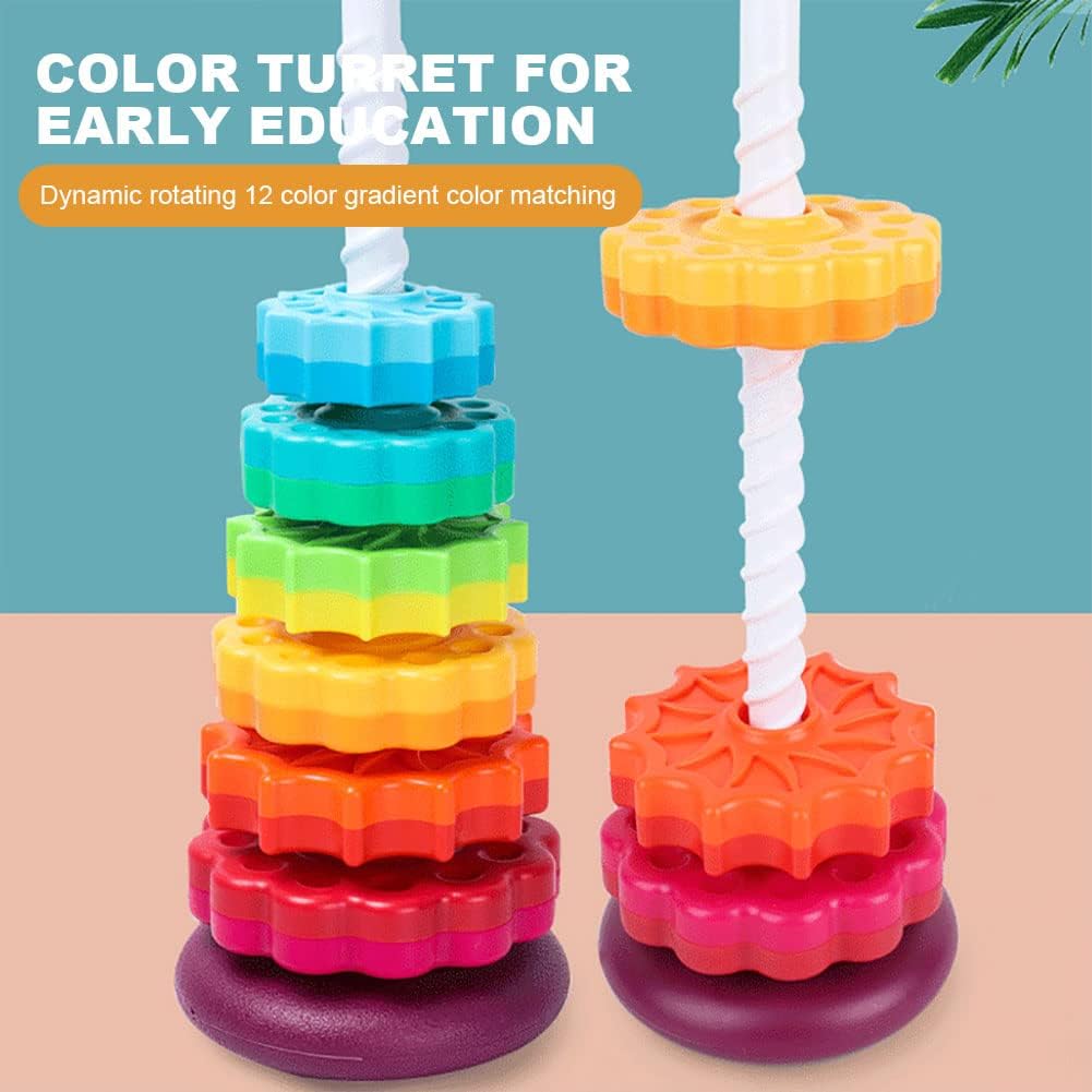 Detalle 2 de Baby Spinning Toy Rainbow Stacking 6pcs