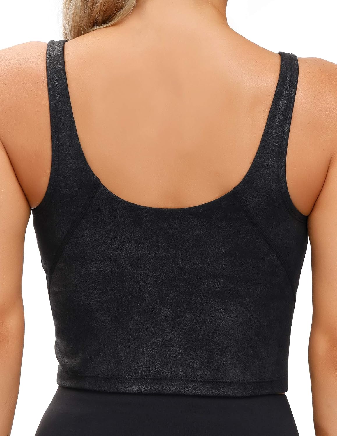 Detalle de THE GYM PEOPLE Wireless Longline Sports Bra for Women with Removable Pads and Medium Support