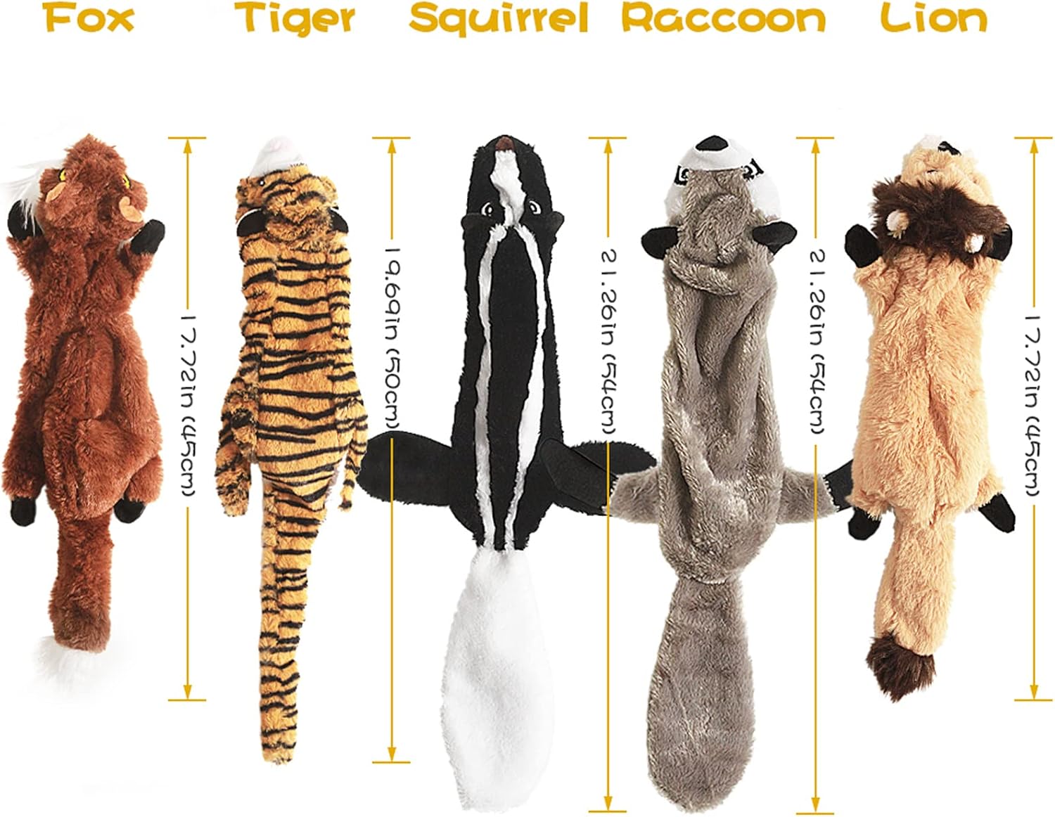 Thumbnail 6 de FIREOR Dog Toys Plush Squeaky Dog Toy Set, 5-Pack No-Stuffing Animals