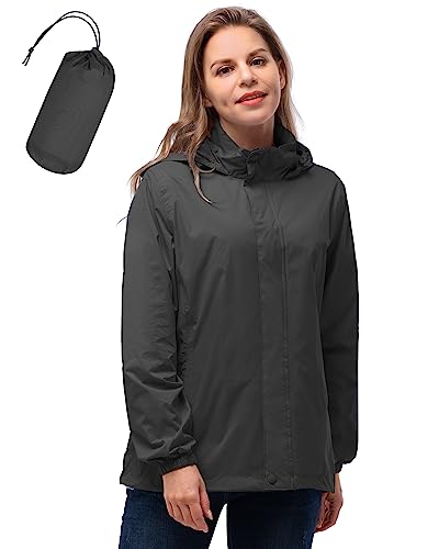 Detalle de 33,000ft Damen Regenjacke wasserdicht faltbar – atmungsaktiver Windbreaker