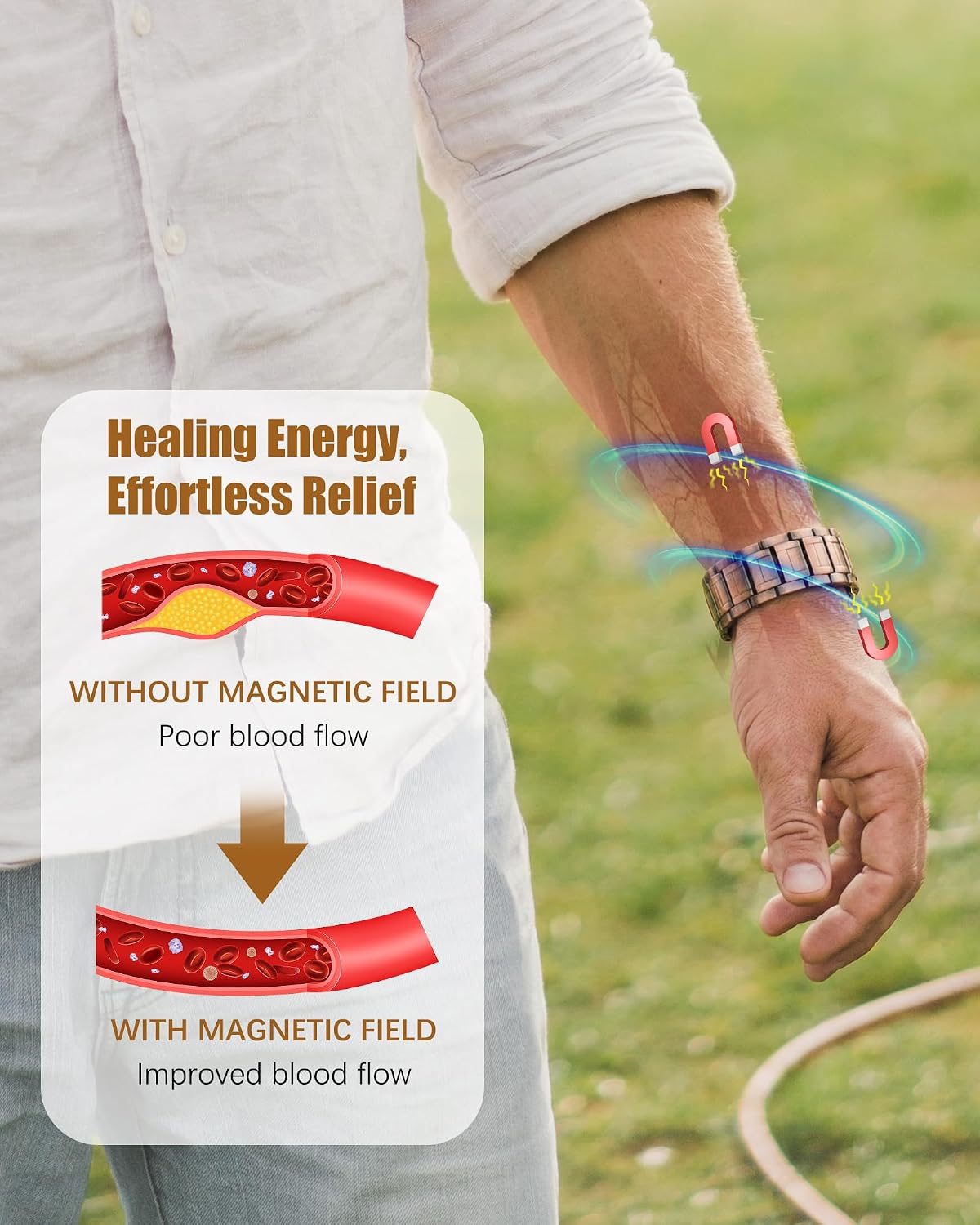 Thumbnail 5 de Magnetic copper bracelet 23cm 3X strength