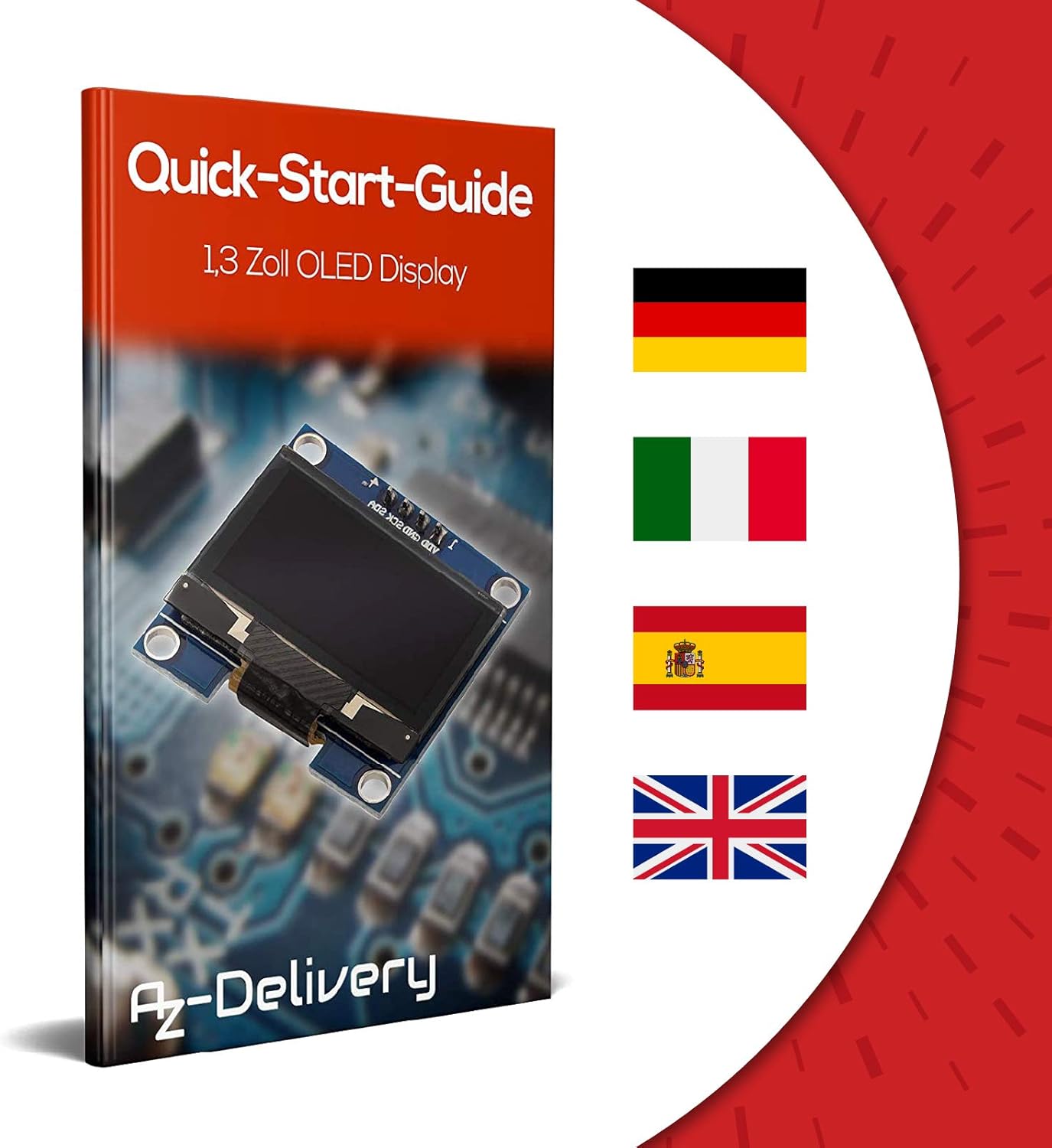 Thumbnail 6 de AZDelivery 1,3" OLED Display (128×64) mit I2C & SSD1106 für Arduino und Raspberry Pi
