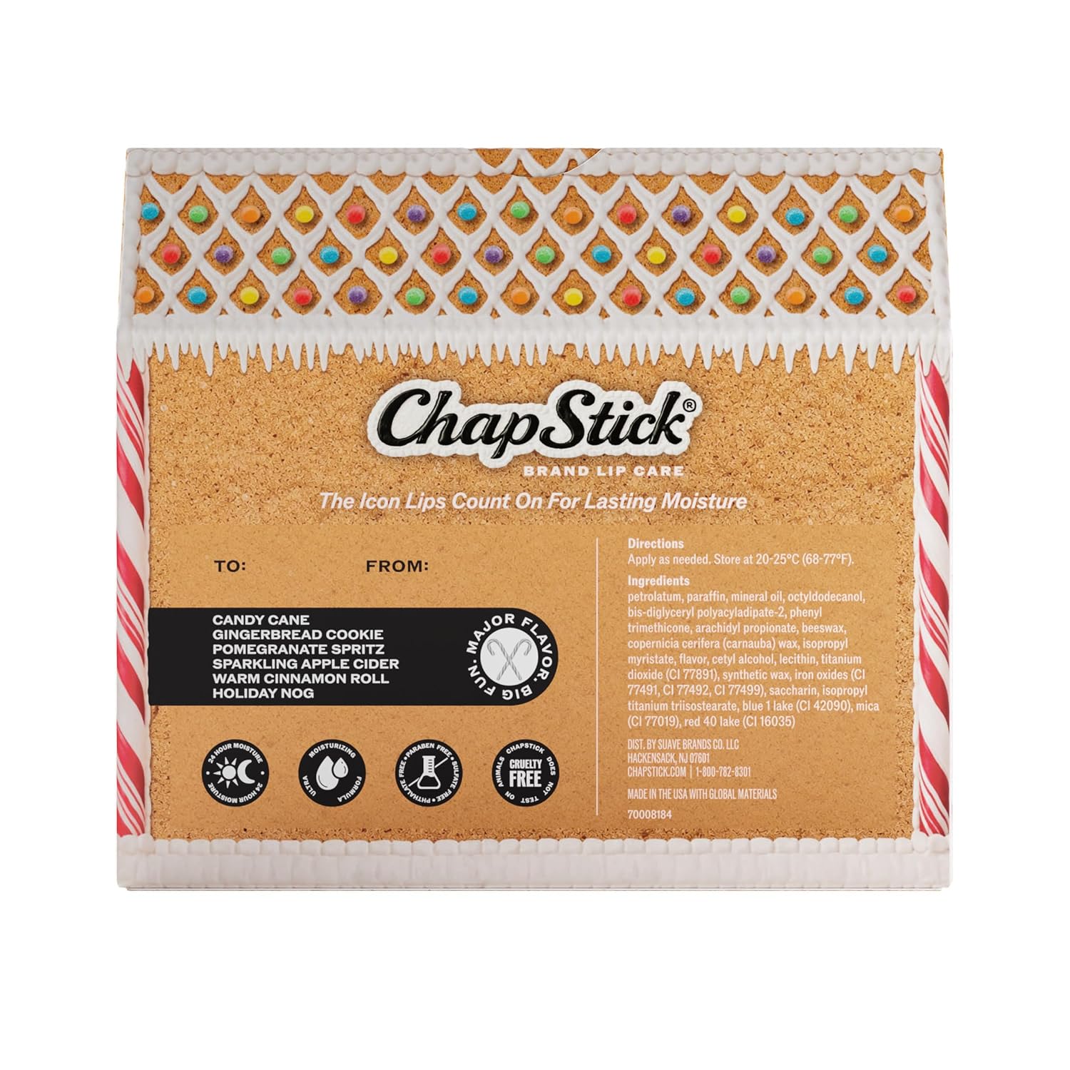 Detalle 2 de ChapStick Festive Favorites Holiday Lip Balm Set, 6 Flavors, 0.15 oz Each