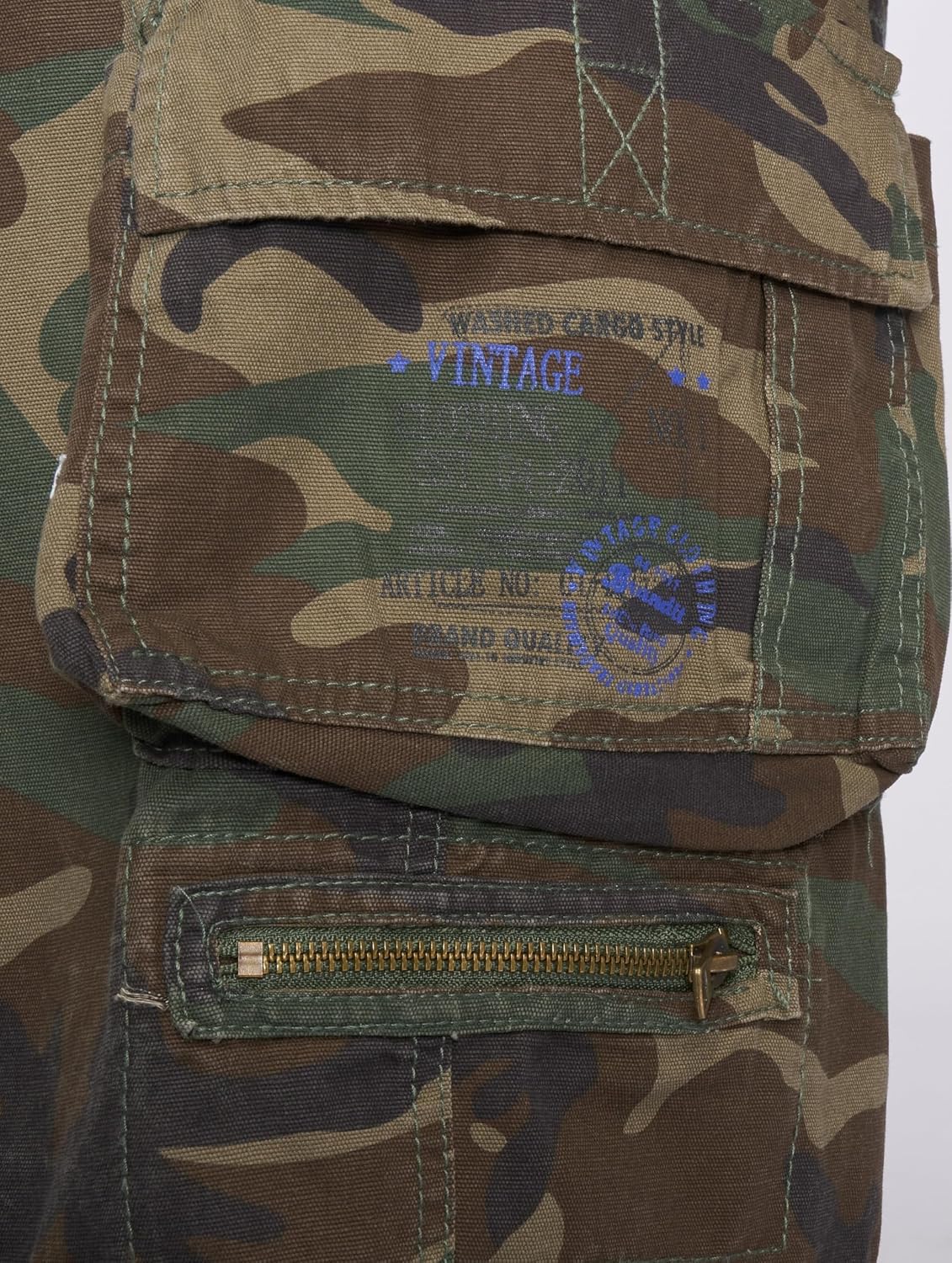 Detalle de Brandit Herren Savage Vintage Cargo Shorts – robuste Vintage-Cargoshorts mit echtem Used-Look