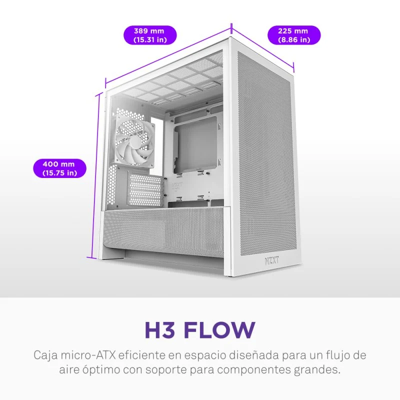 Thumbnail 3 de NZXT H3 Flow caja PC microATX