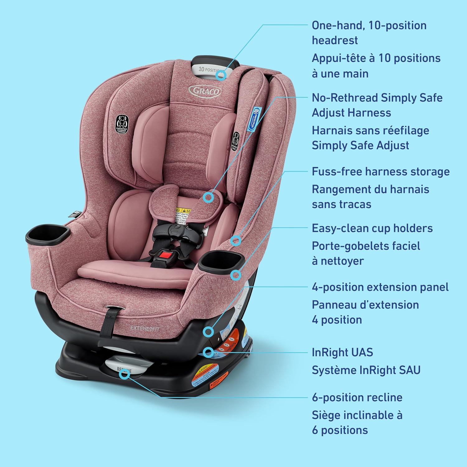 Thumbnail 6 de Graco Extend2Fit Convertible Car Seat, Talia, with 4-Position Extension Panel
