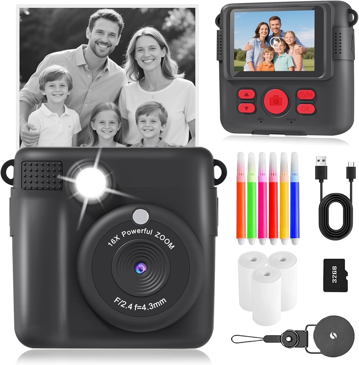 Detalle de Kids Camera Instant Print 1080P for Kids