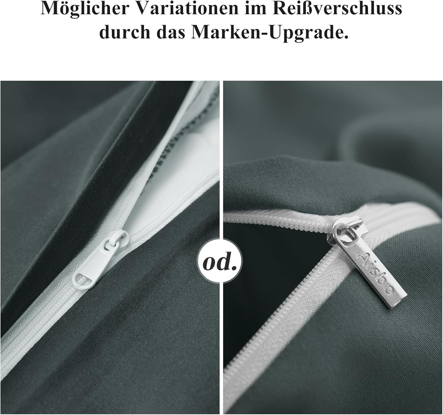 Thumbnail 3 de Aisbo Kissenbezug 40x80 Anthrazit 2er Set