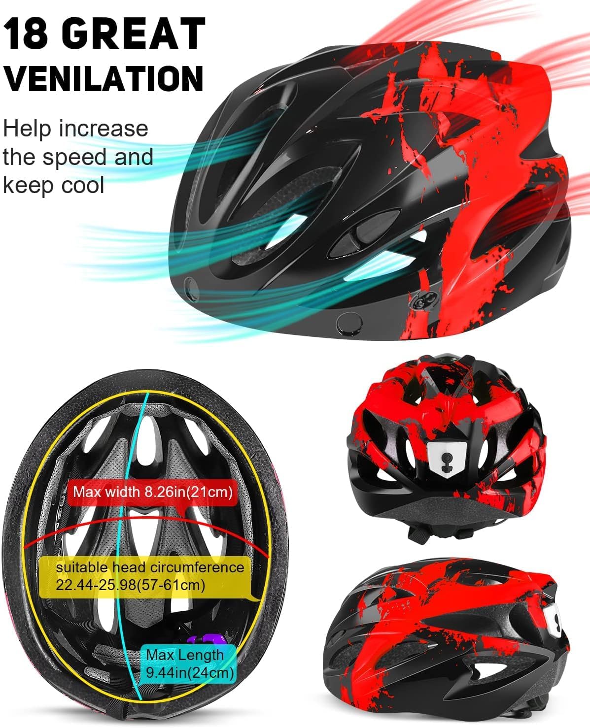 Thumbnail 2 de RaMokey Casque de vélo urbain lumineux pour adultes – avec visière magnétique amovible et ventilation optimisée