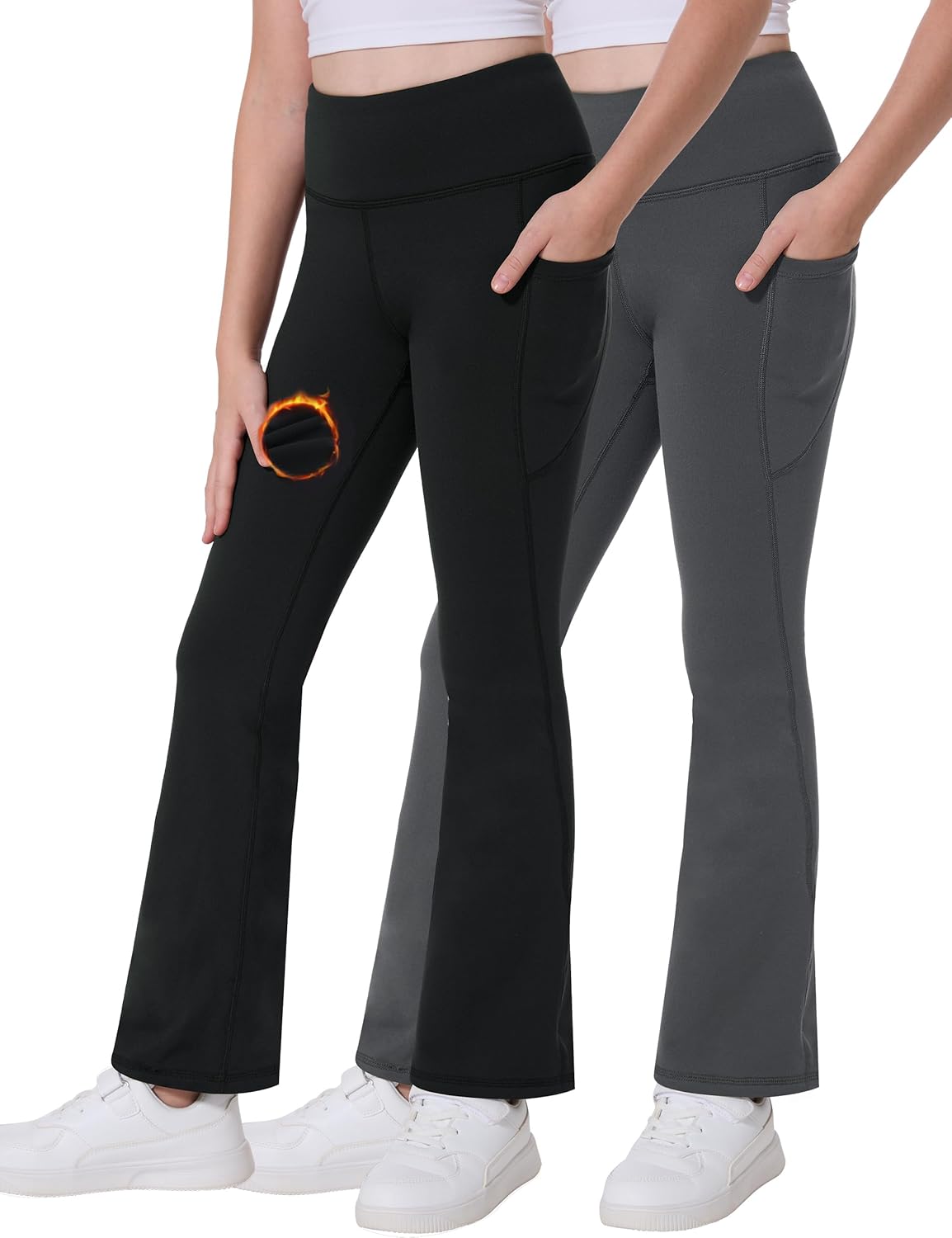 Thumbnail 6 de Desol 2er-Pack Thermo-Schlaghose für Mädchen mit Taschen – Flared Leggings für Teenager und Sport