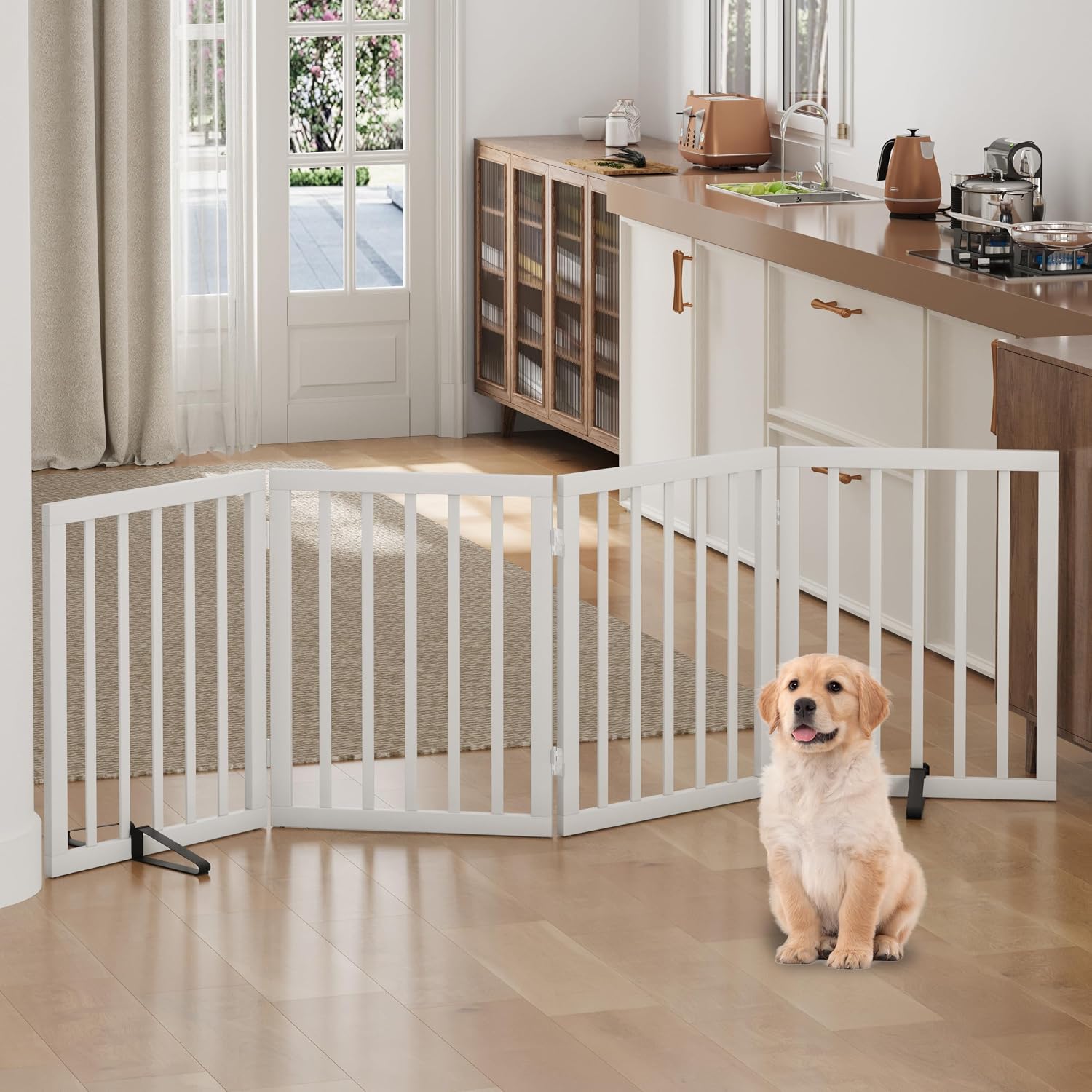 Detalle de Dog Gates for Doorways, Foldable 4 Panel