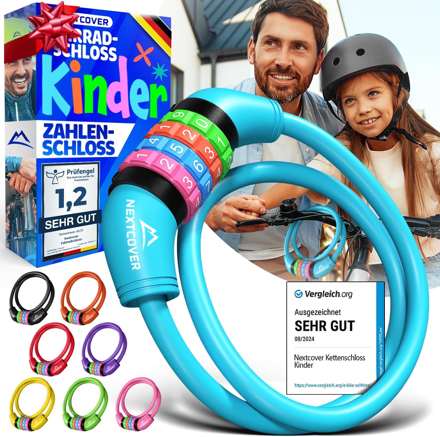 Detalle de Nextcover NEXTCOVER Fahrradschloss für Kinder mit 5 Stellen